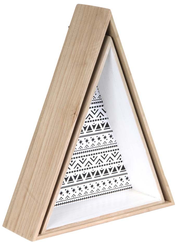 Etagère en triangle en bois Happy Life (Lot de 2)