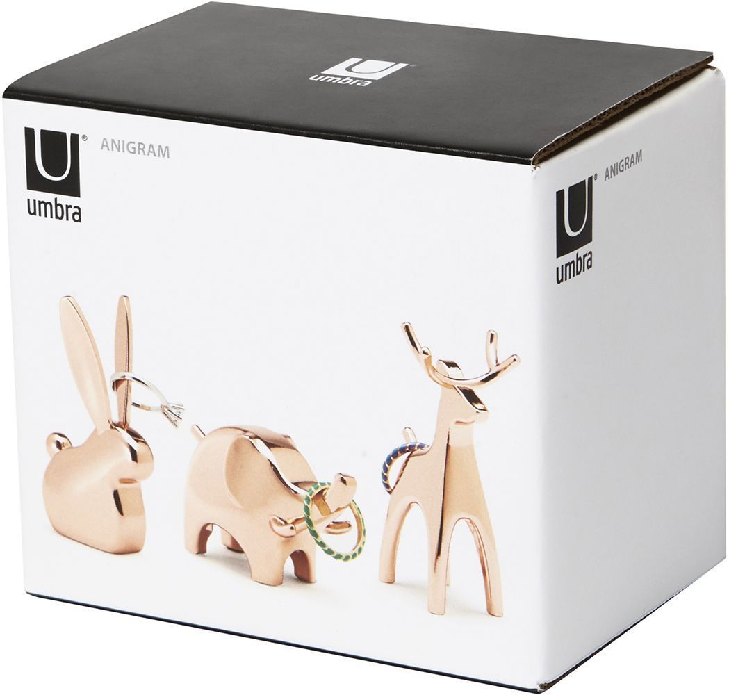 Porte-bagues animaux cuivre Anigram (Lot de 3)