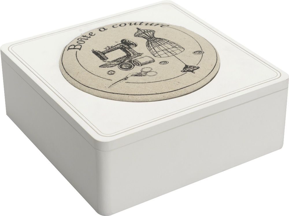 Boite à couture avec motif en lin