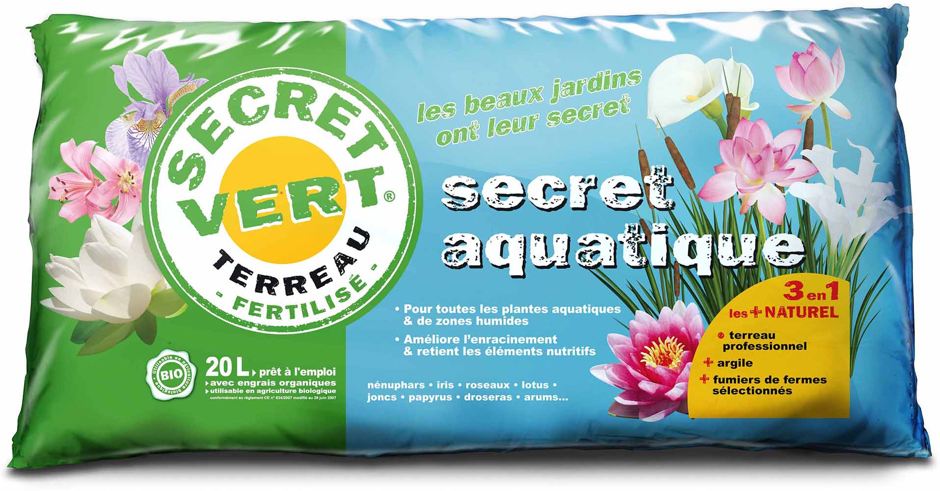 Terreau bio pour plantes aquatiques 20L