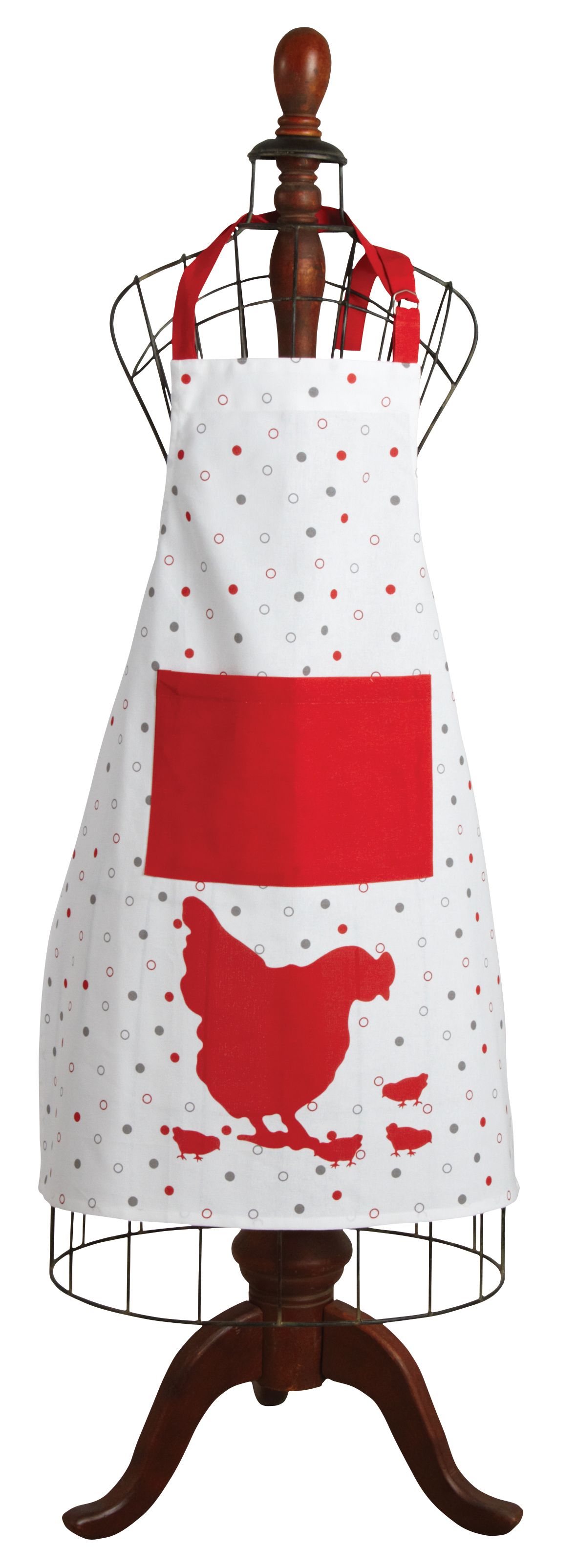 Tablier de cuisine en coton Poule rouge