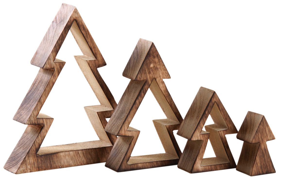 Sapin gigogne en bois (Lot de 4)