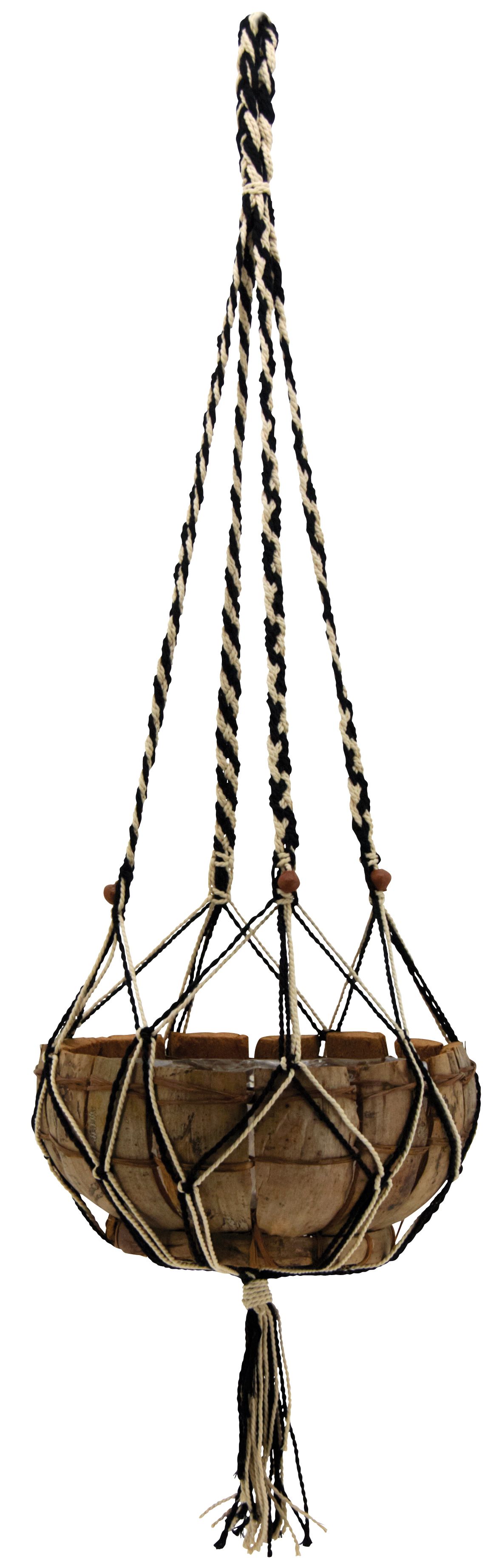 Suspension macramé bicolore en jute