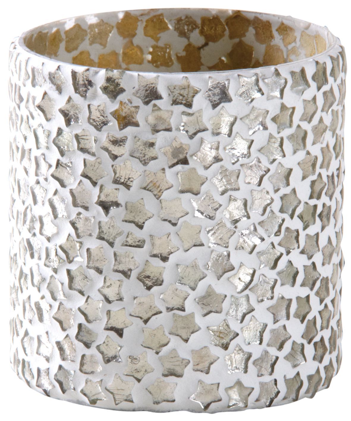 Photophore en verre avec étoiles