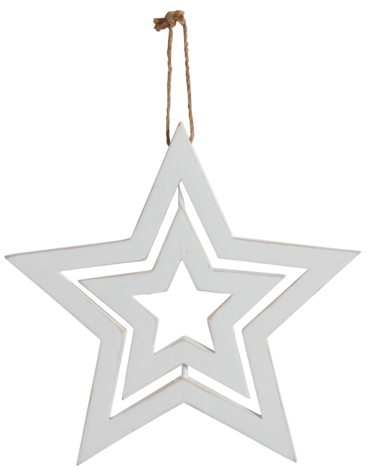 Etoile en bois blanc à suspendre Grand