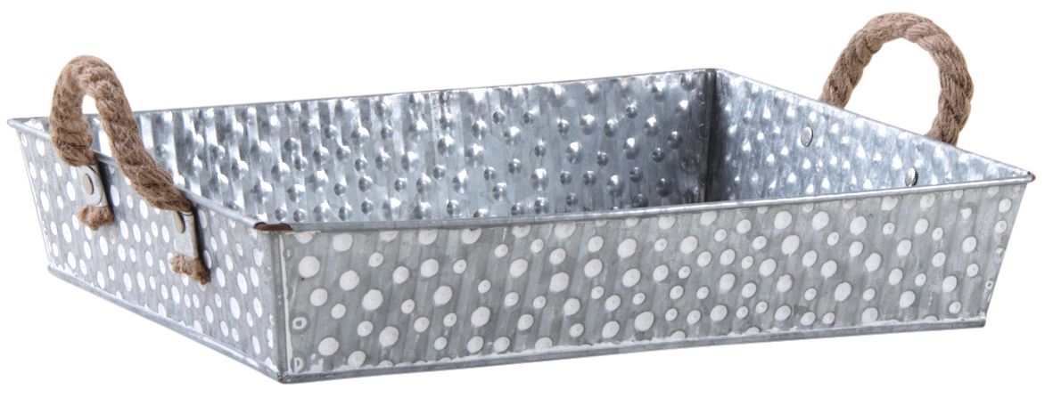 Manne métal à pois blanc avec anses