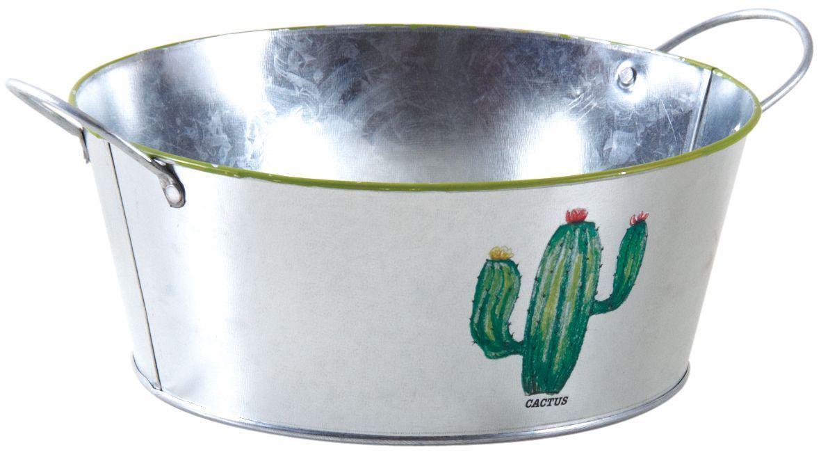 Corbeille en métal galvanisé Cactus