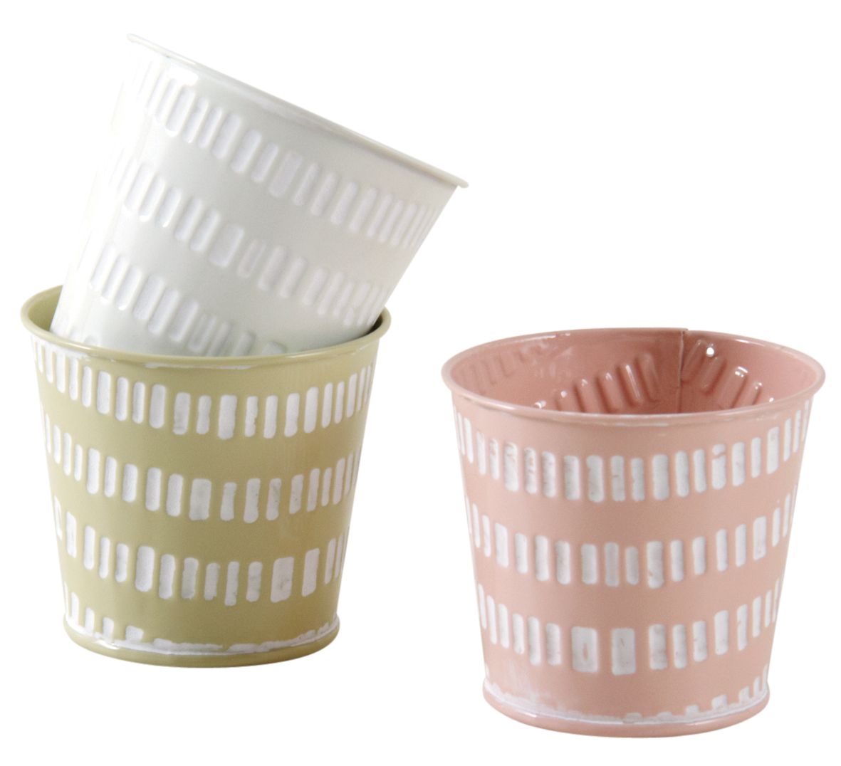 Mini cache-pot rond pastel (Lot de 3)