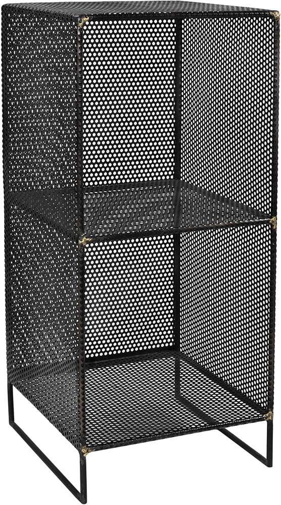 Cube de rangement en métal noir Loft 2 cubes