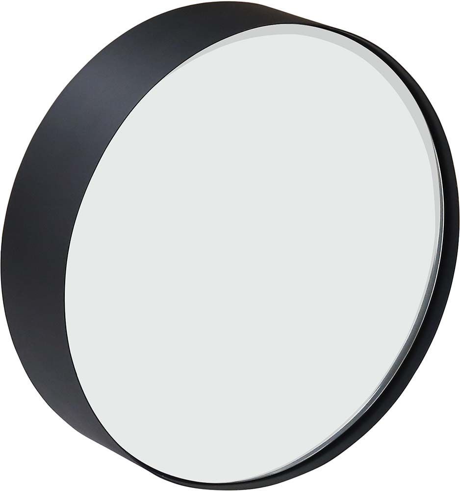 Miroir rond cadran noir en métal Huble