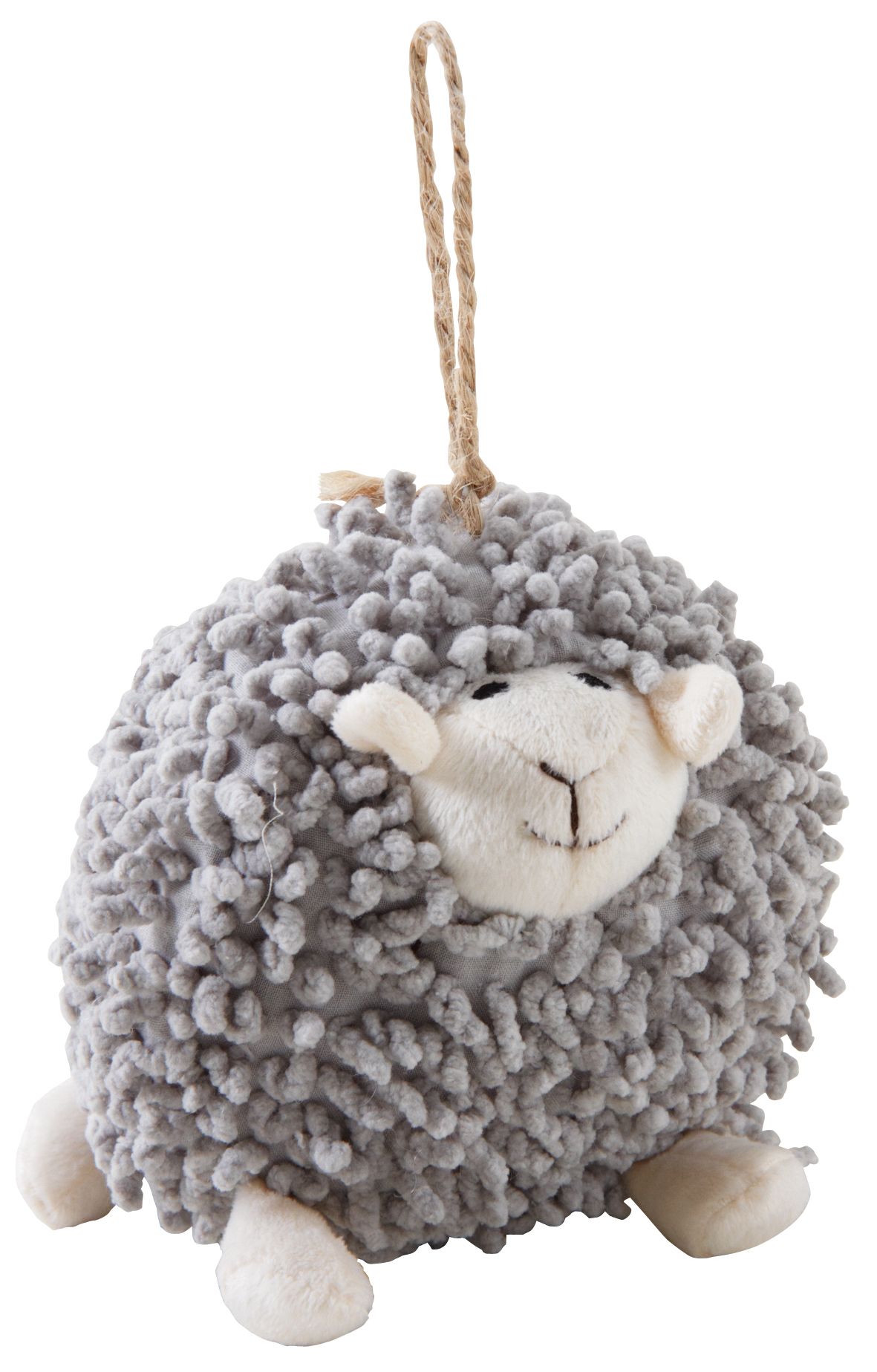 Mouton à suspendre en coton gris Shaggy