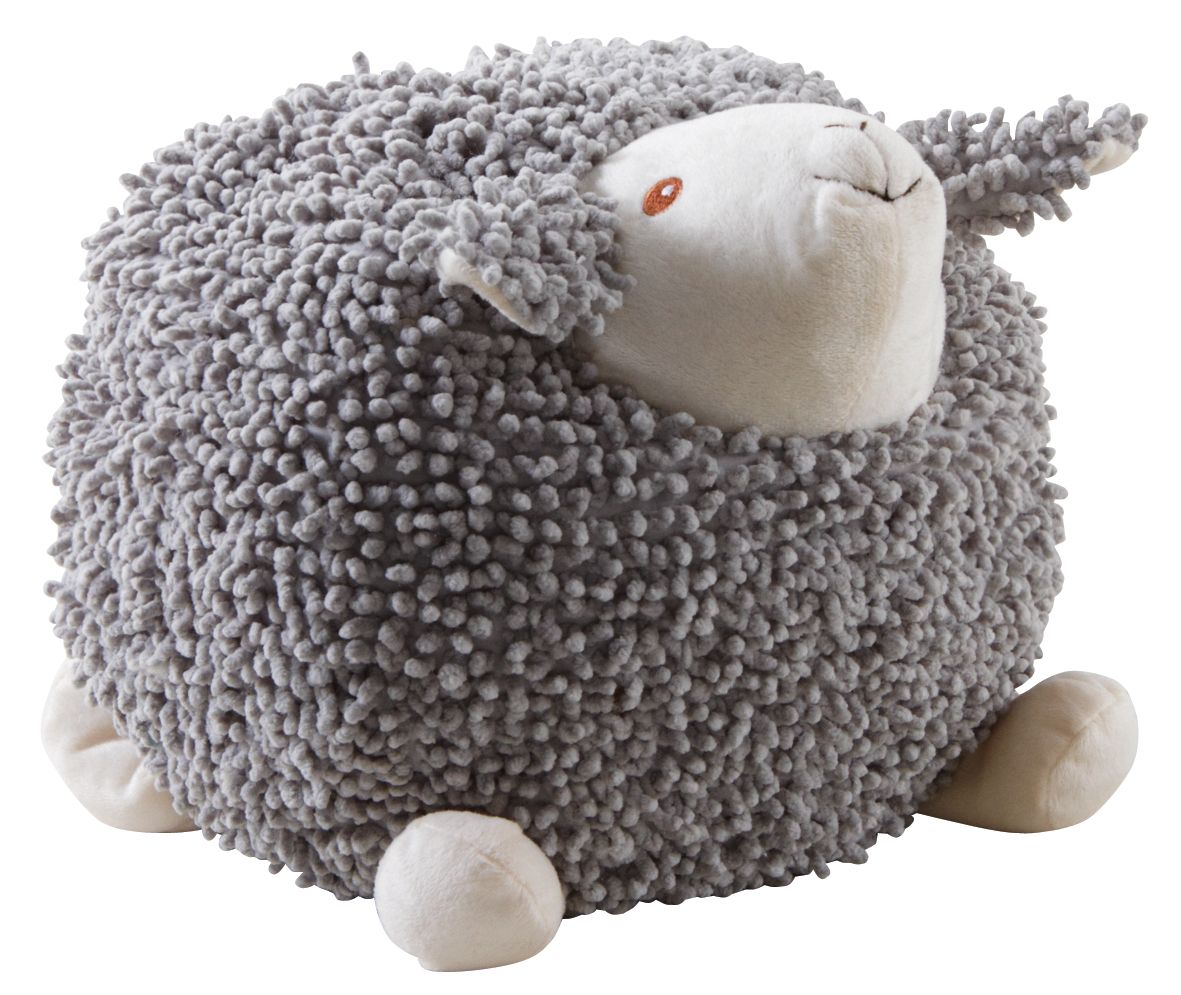 Mouton en coton gris Shaggy 30 cm