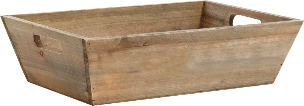 Corbeille en bois teinté avec poignée