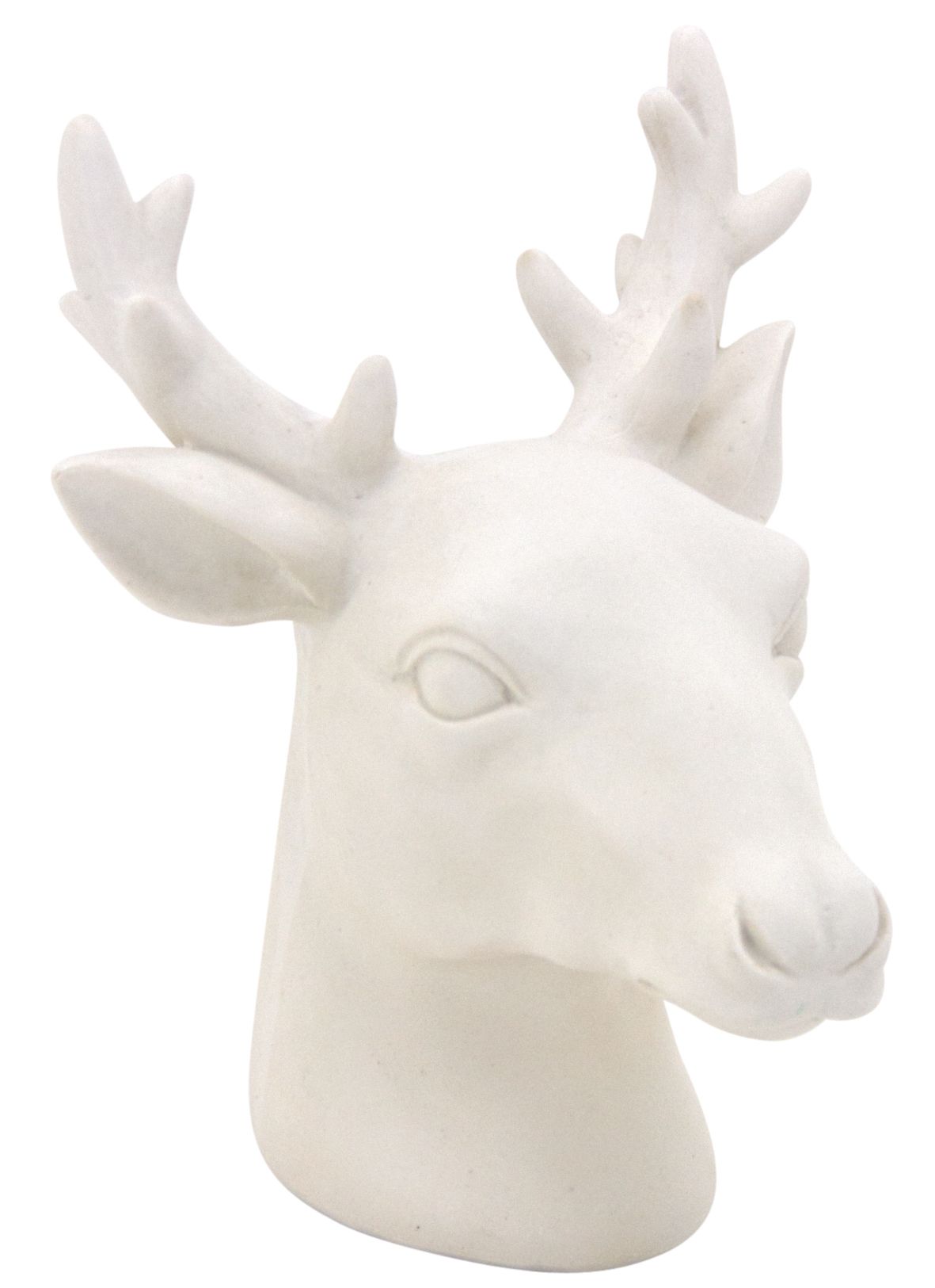 Tête de cerf en résine blanche