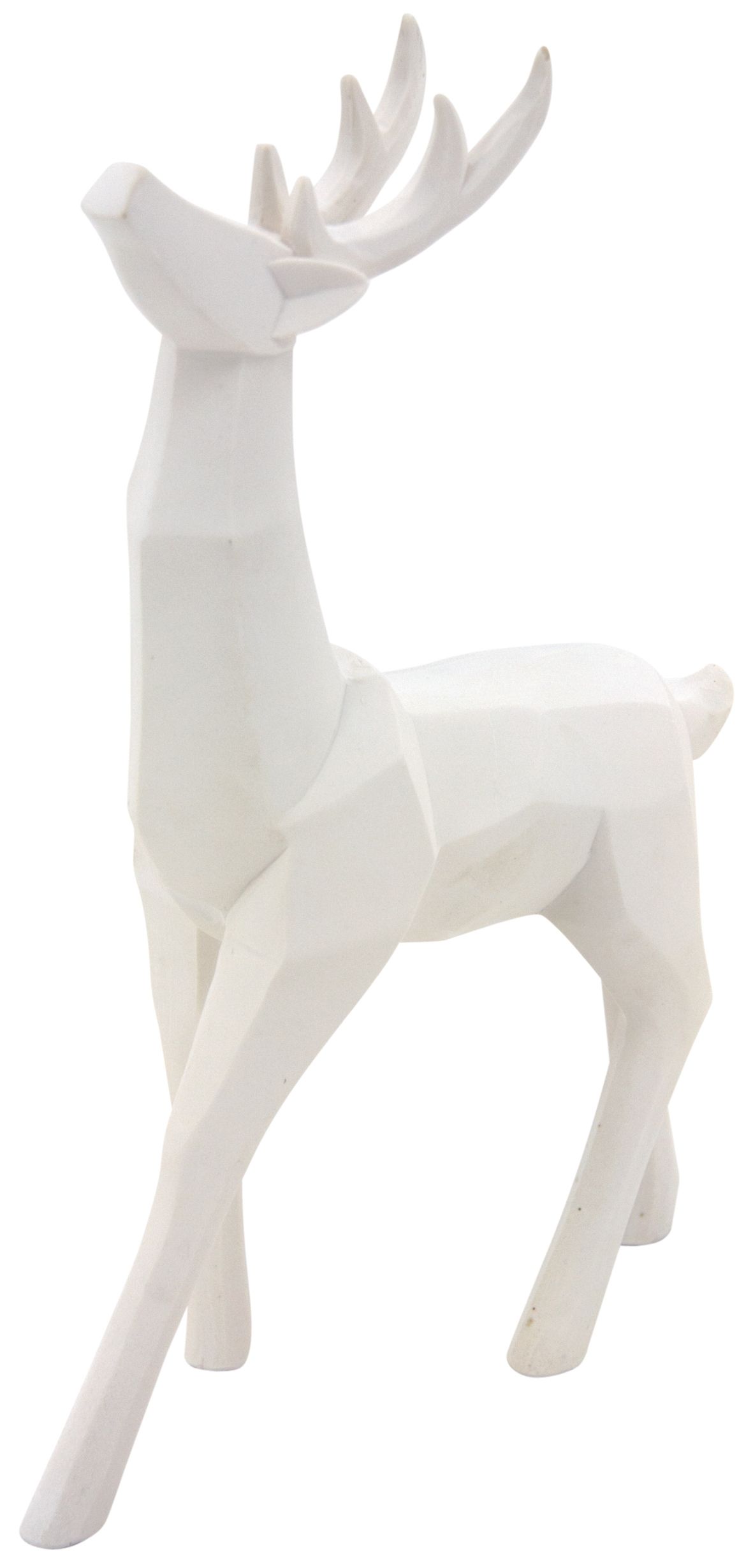 Cerf déco en résine blanche origami