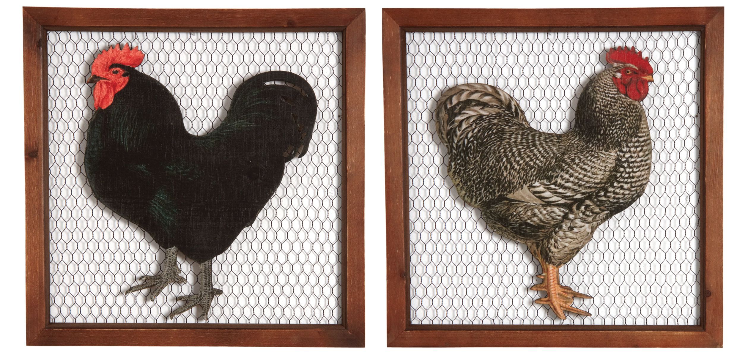 Cadre poule en bois et grillage (Lot de 2)