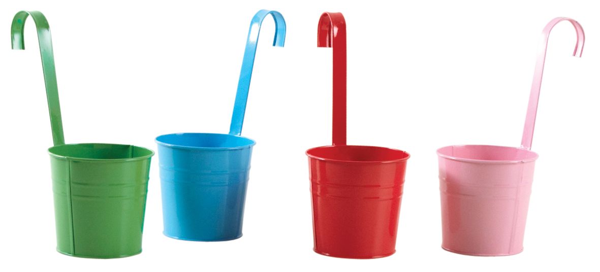 Cache-pot colorés à suspendre en métal (Lot de 4)
