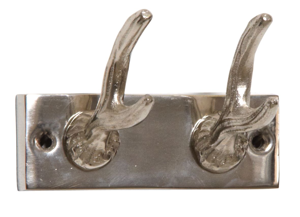 Patère cerf 2 crochets en aluminium