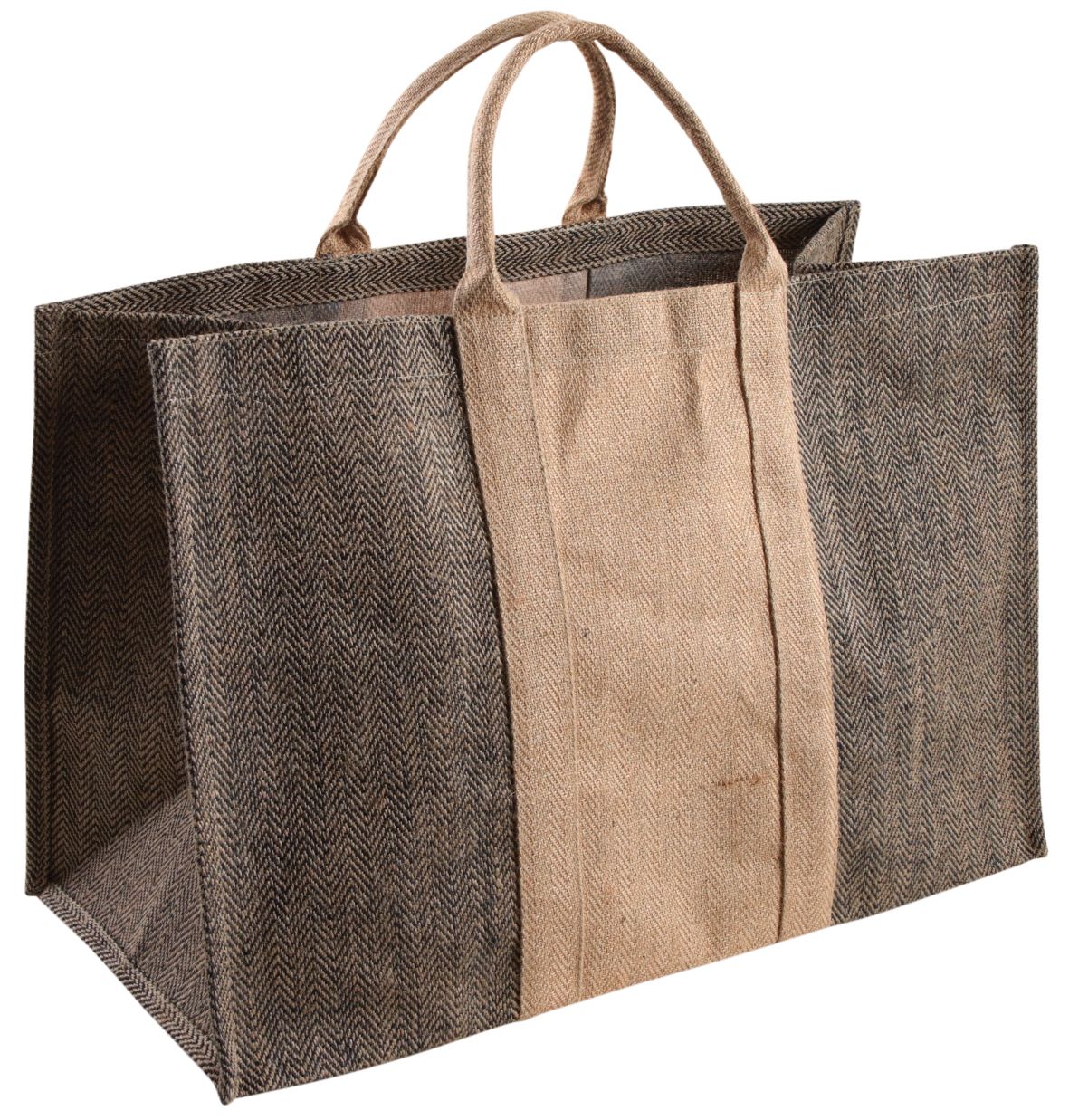 Sac à bûches en jute plastifiée bicolore