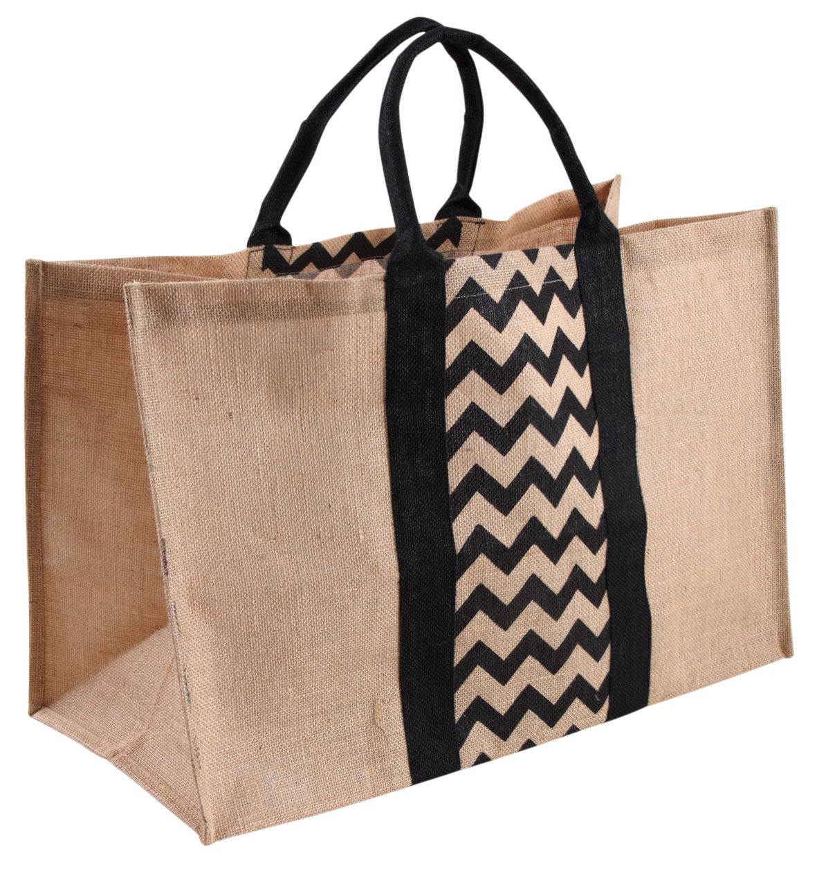 Sac à bûches en jute plastifiée motifs chevrons