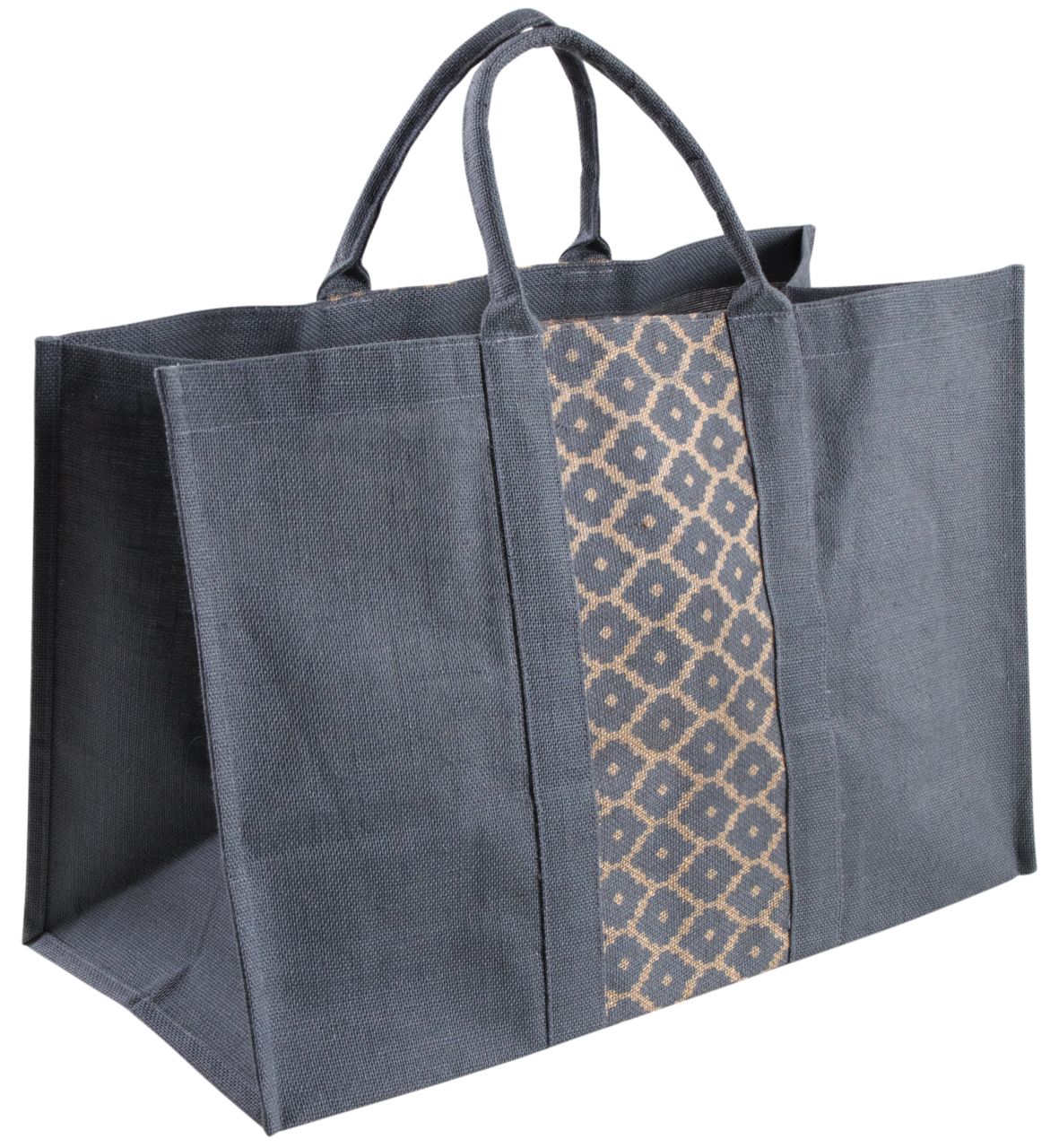 Sac à bûches gris en jute plastifiée Elegance
