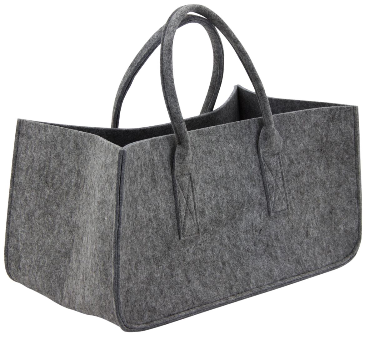 Sac à bûches gris en feutrine