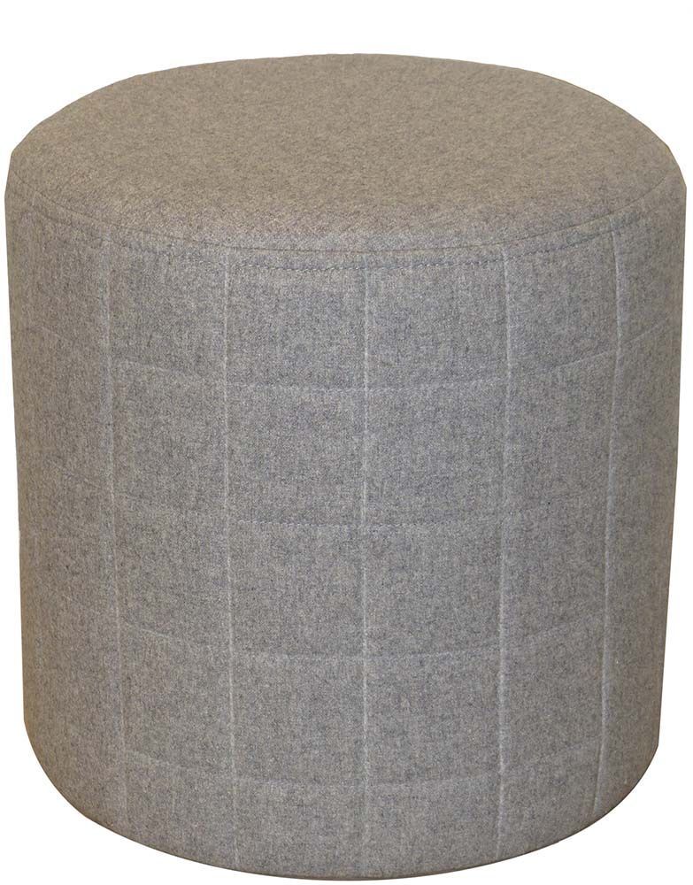 Pouf gris matelassé effet feutrine