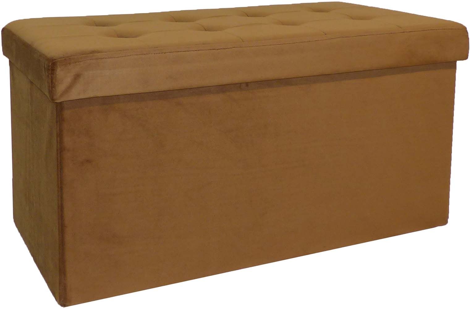 Banc coffre effet velours capitonné