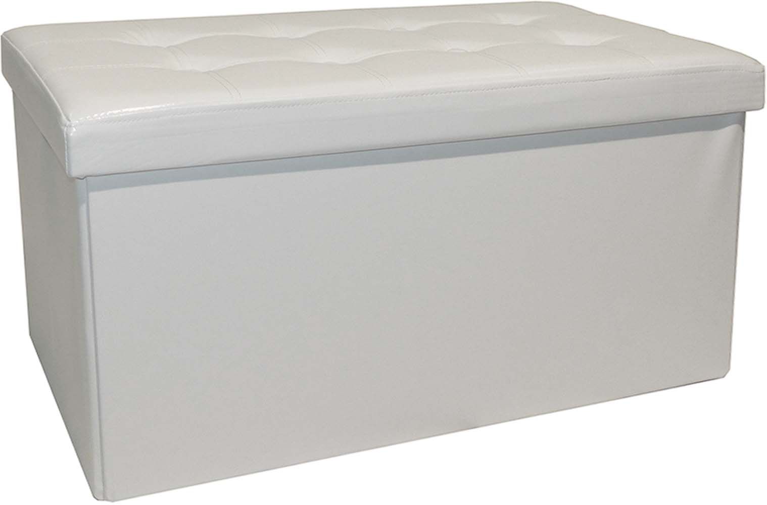 Banc coffre simili cuir couvercle capitonné