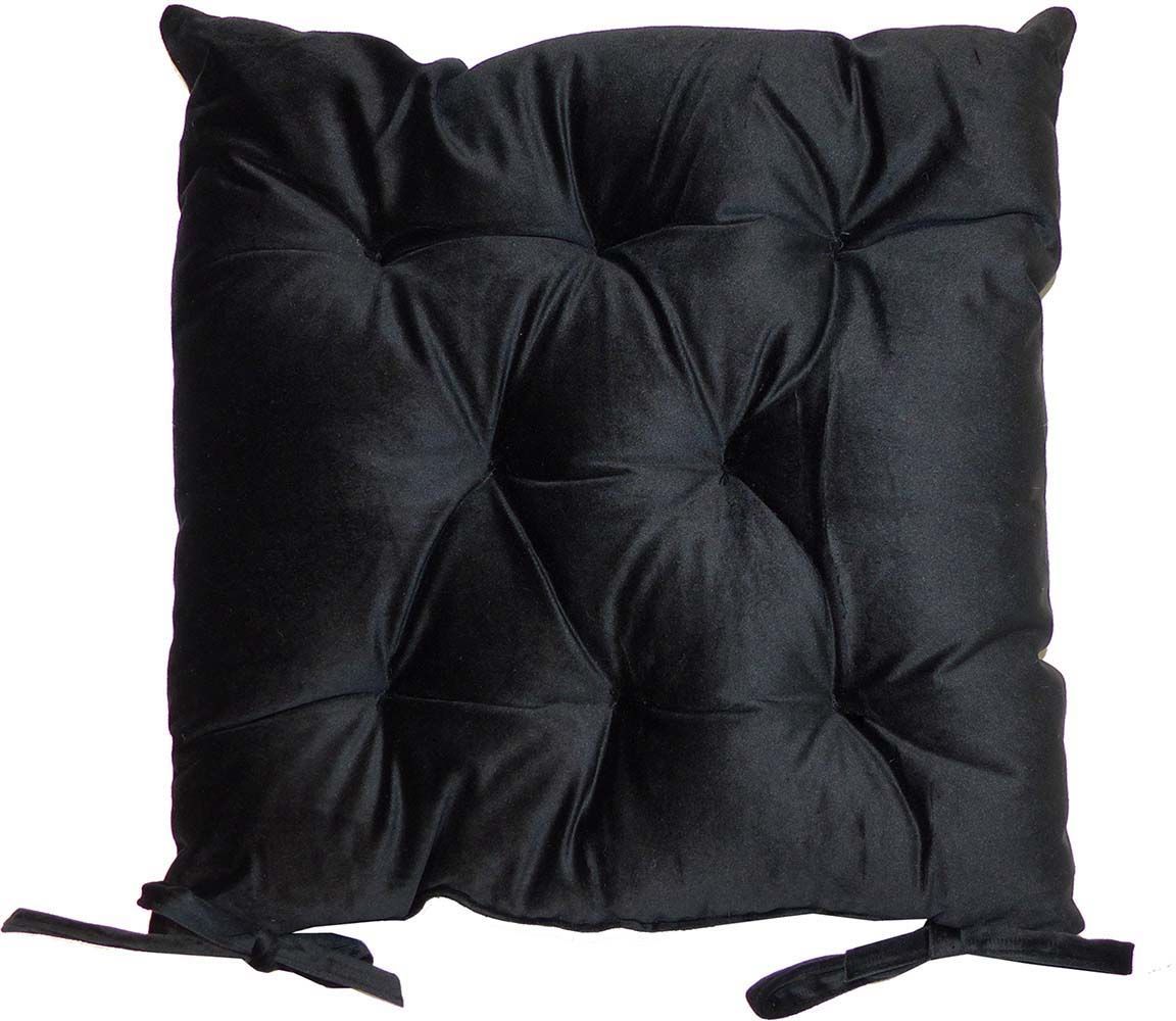 Galette de chaise en velours 8 points 40 cm