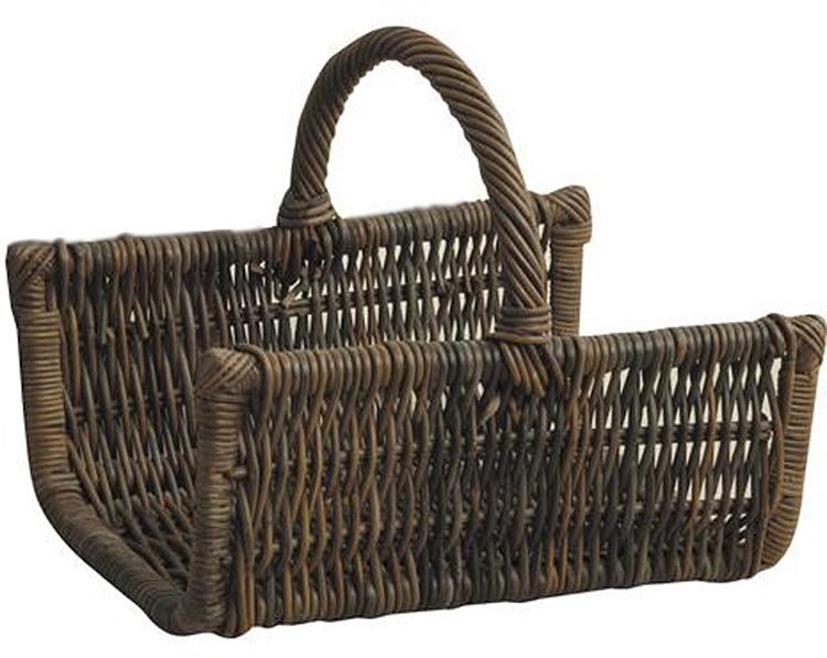 Panier à bûches en poelet noir 60 x 46 cm