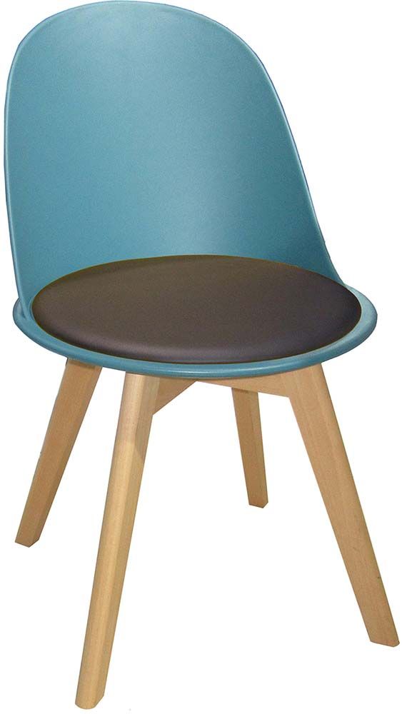 Chaise coque polypropylène et piètement en hêtre