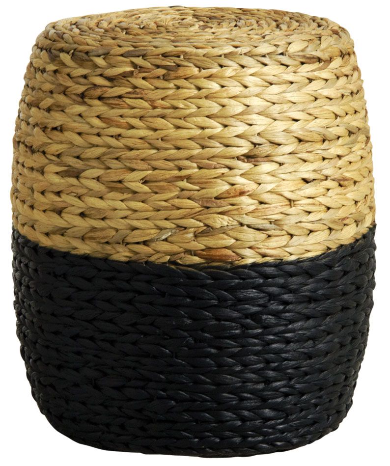 Tabouret rond en jacinthe bicolore