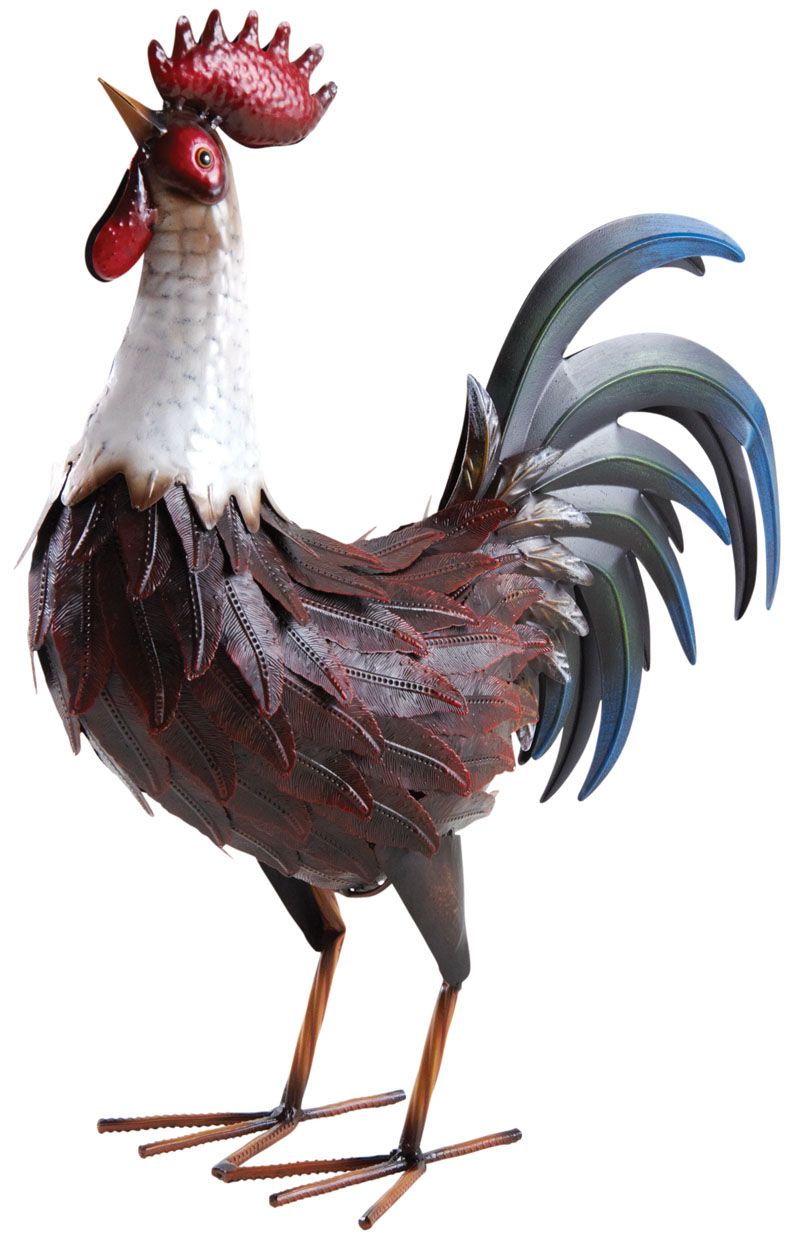 Coq métal laqué rouge et blanc