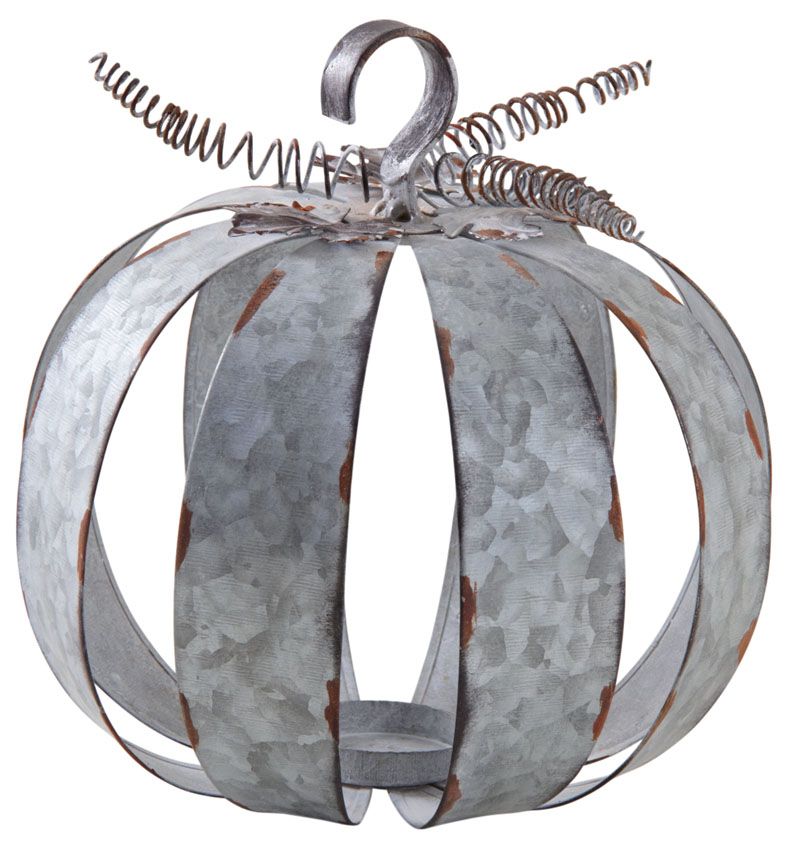 Photophore citrouille métal antique