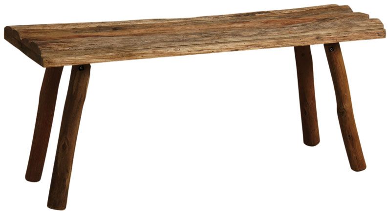 Banc rustique en chêne teinté