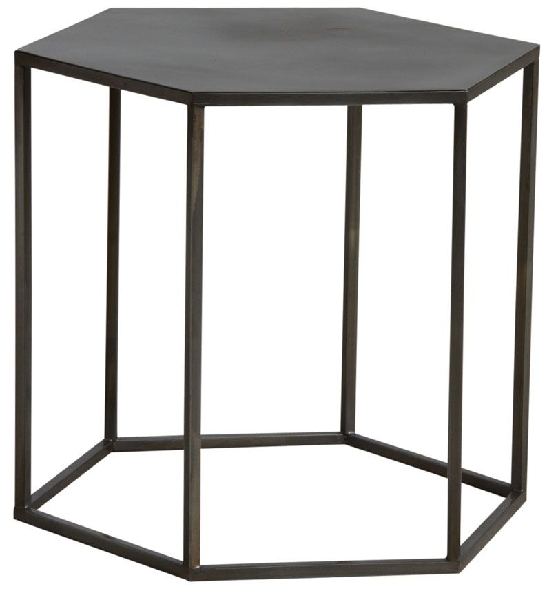 Table d'appoint hexagonale en métal