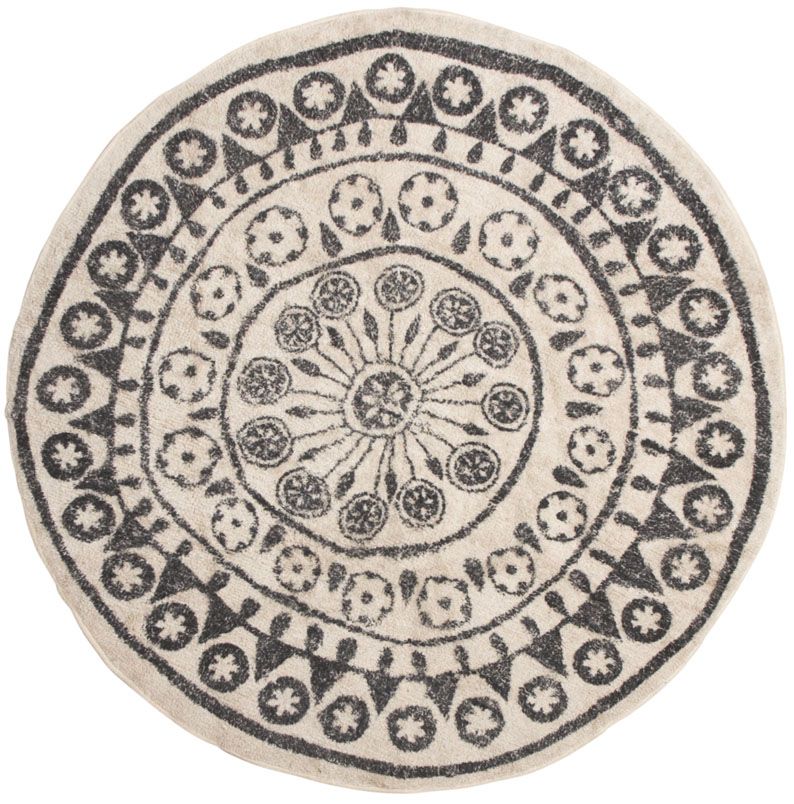 Tapis coton rond style berbère