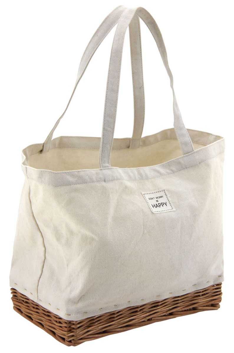 Sac tissu rectanguliaire avec fond osier