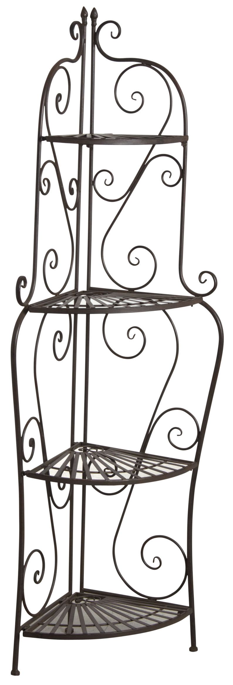 Etagère d'angle pliante en métal vieilli 4 niveaux