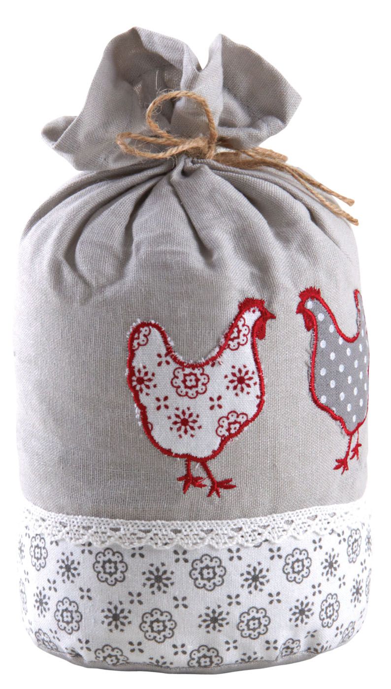 Cale-porte en coton et lin 1,5kg Poule