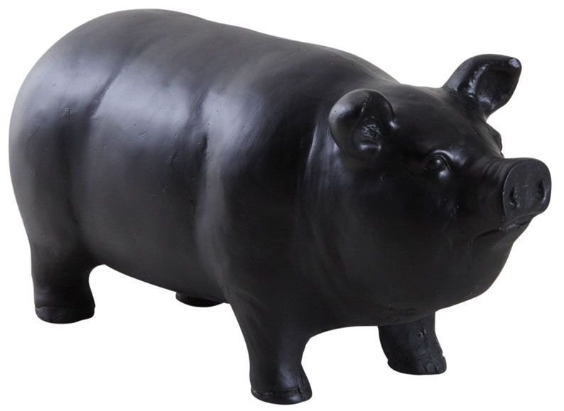Cochon en résine noire