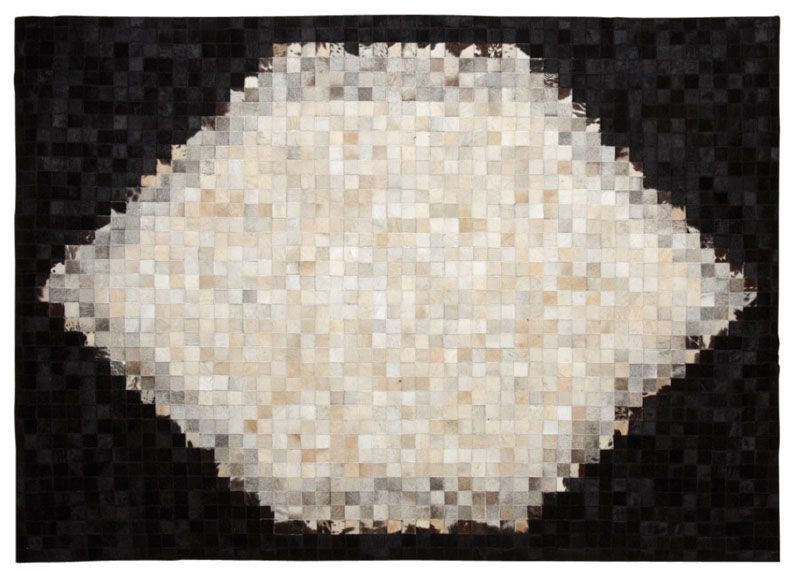 Tapis en peau de vache noir et blanc