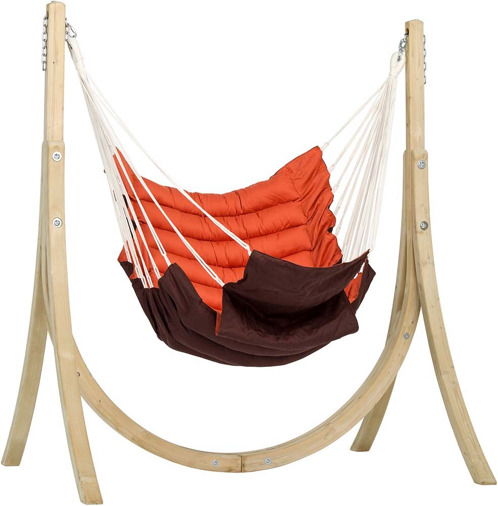 Fauteuil suspendu support bois Taurus Terracota