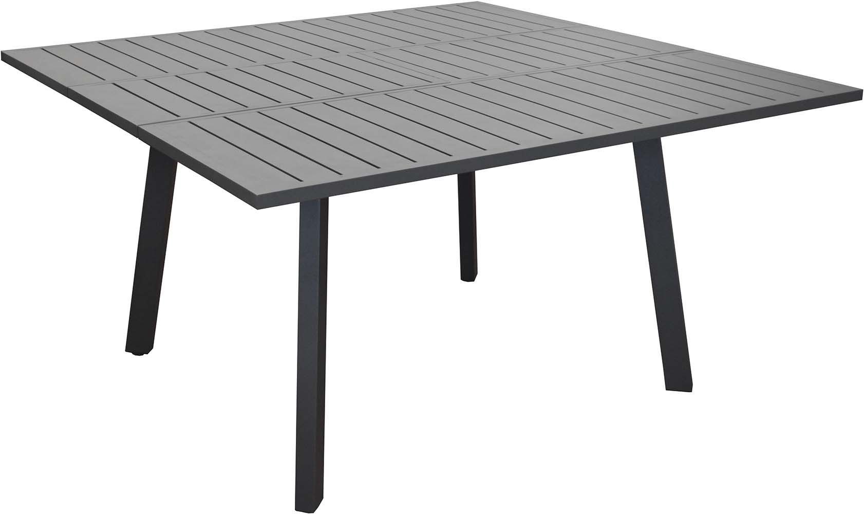Table en aluminium avec allonge Barcelona 145 cm Gris