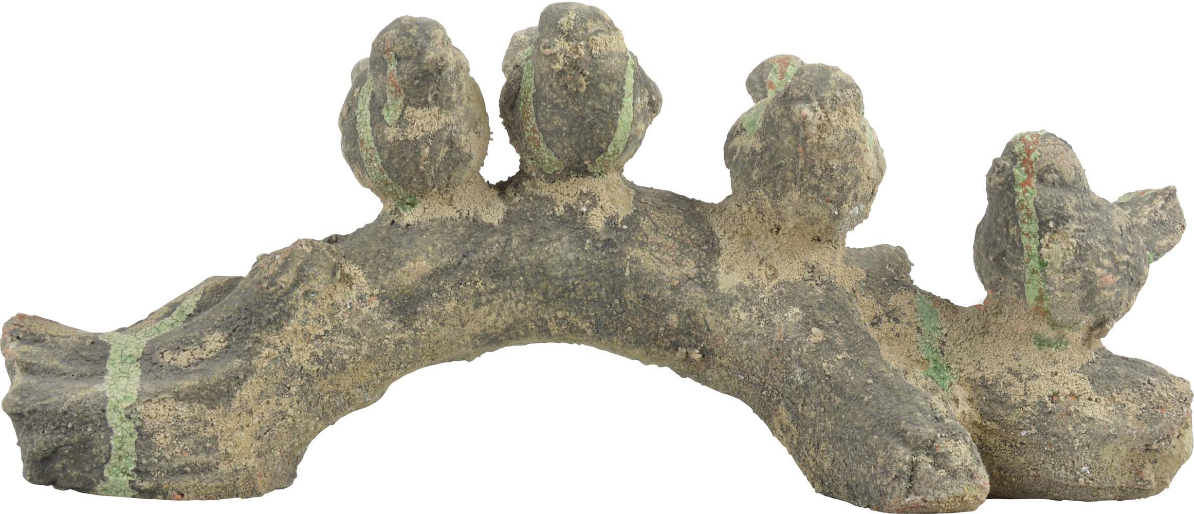 Oiseaux sur branche en terre cuite Grand modèle