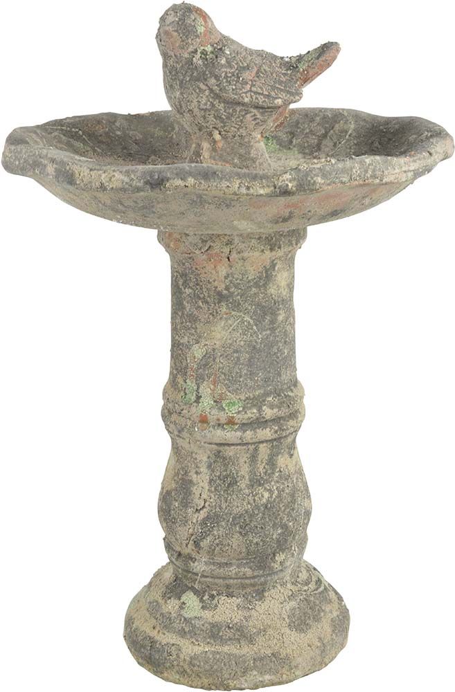 Bain à oiseaux piédestal en terre cuite