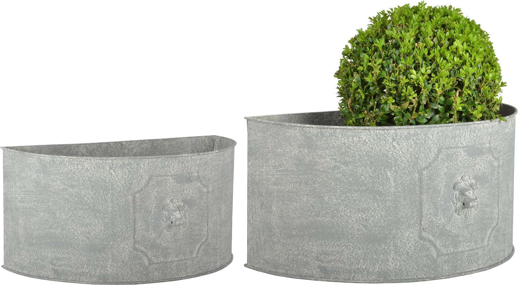 Pot de fleurs demi-rond Lion (Lot de 2)
