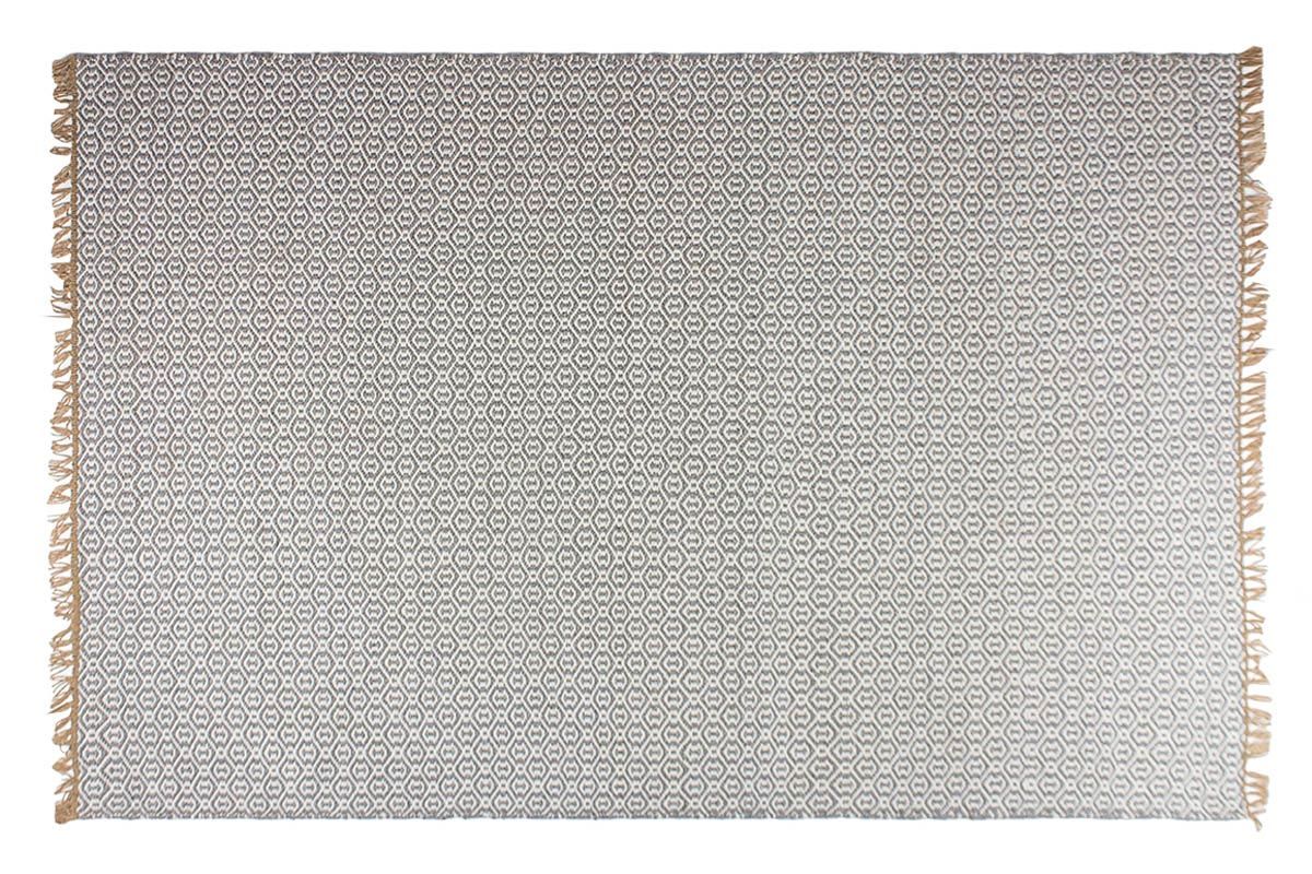 Tapis en fibre de polyester recyclé Lancut gris 150 x 90 cm