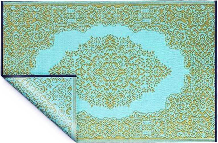 Tapis intérieur extérieur Istanbul aqua et bronze 180 x 120 cm